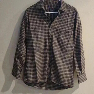 Men's Woolrich Elite Series Tactical button‎ down dark green/tan/maroon small